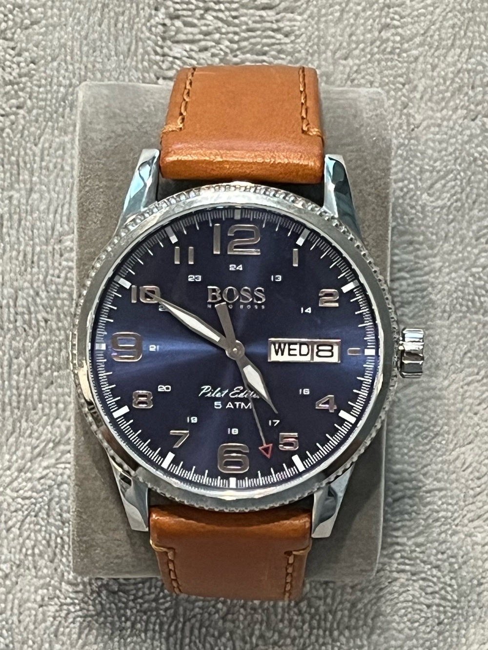 Hugo Boss Pilot Edition Men’s Watch - Blue Dial & Brown Leather Watch